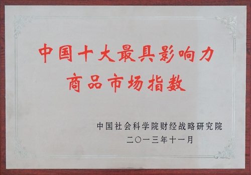 中国十大最具影响力商品市场指数